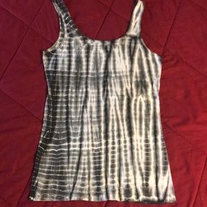 Stranded gray/wht tie dye tank top 100% cotton